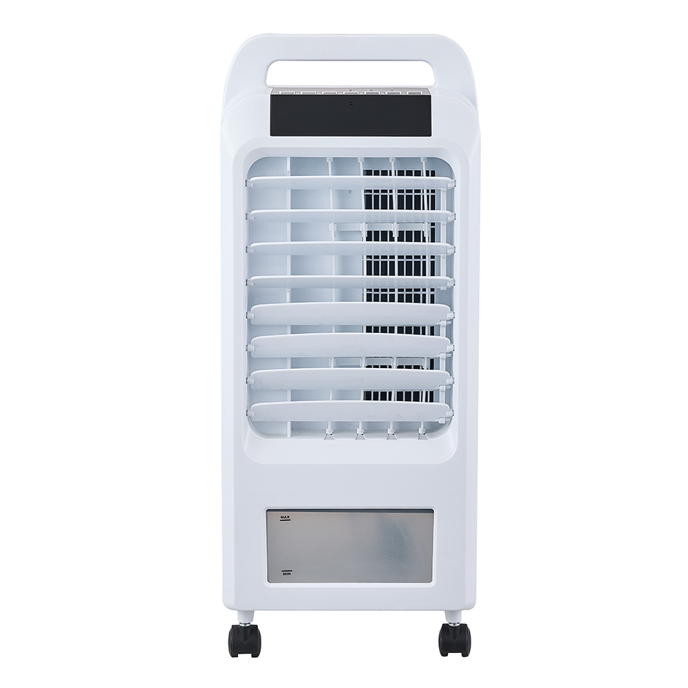 Mini enfriador de aire con control remoto con tanque de agua desmontable de 2,8 litros y asa