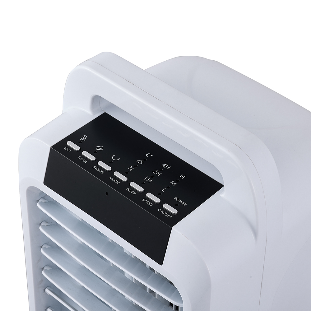 Mini enfriador de aire con control remoto con tanque de agua desmontable de 2,8 litros y asa